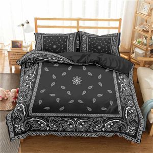 Sets de ropa de cama Paisley Policilina estampada Decoración de dormitorios de ropa de cama abstractas Floral Cubierta cómoda y doble King Bedding Q240521