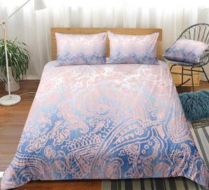 Beddengoed sets paisley set roze bloemen dekbedovertrek boho bedenbodem Boheemse microfiberbedden dropshiper