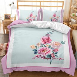 Beddengoed sets pastoraal dekbed king roze rood geel violet rozen bloembed set full size dekbedovertrek