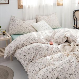 Juegos de cama pastoral sábana de cama floral pequeña juego de algodón suave y cómoda ropa de cama de huéspedes adultos estadounidenses cubierta de edredón gemelo