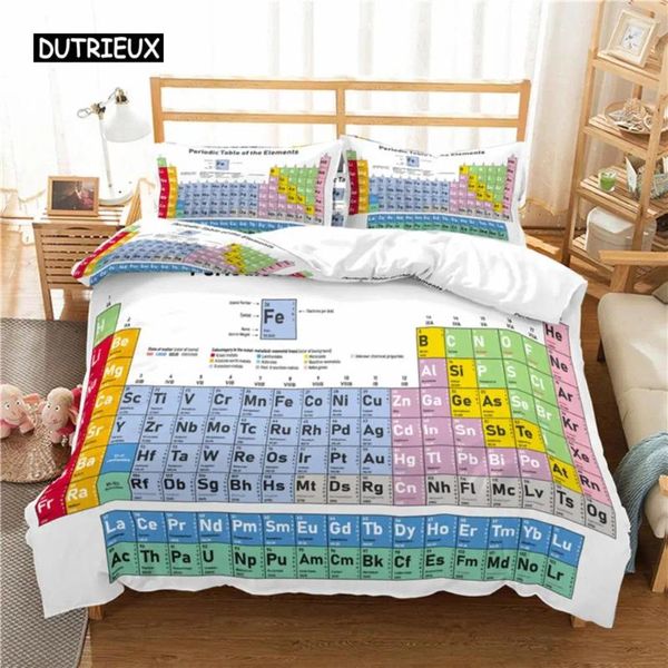 Ensemble de literie Table d'éléments des éléments couverture de la couverture de la couverture scientifique microfibre Lovers Lovers Apprentiel Image pour les enfants Décor adulte des adolescents