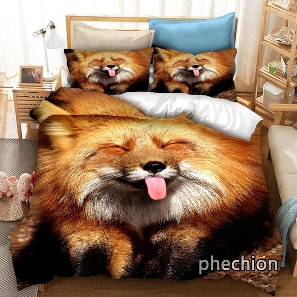 Sets de ropa de cama Phechion Animal 3D Impresión Cubierto de nórdicas Cubos de almohadas One Piece Cuerpo Cinco de cama Lino K205