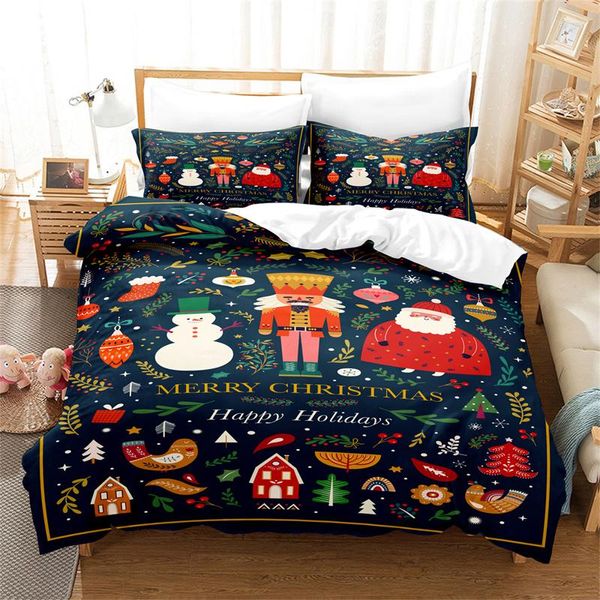 Set di biancheria da letto Rosa Set natalizio Copripiumino Holiday King Trapunta Decorativa Camera da letto per bambini El