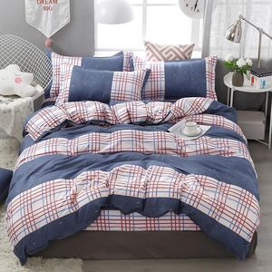 Conjuntos de ropa de cama Serie a cuadros Series impresas decorativas nórdicas decorativas cubiertas de almohadas de sábanas de cama de colas 240x220 doble doble