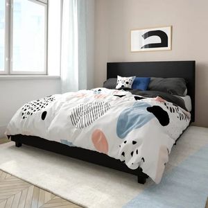 Ensembles de literie Lit plateforme Queen Frame Noir Faux Cuir Guitare Demon Slayer Mercredi Cinnamoroll Literie Ensemble de maquillage Couette Wednes 231011