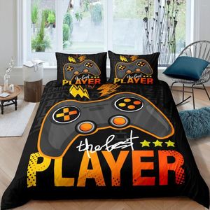 Beddengoedsets spelen game tweepersoonsbed dekbed omslag set afdrukken videogendle super zachte comfortabel slaapkamer dekbed oranje