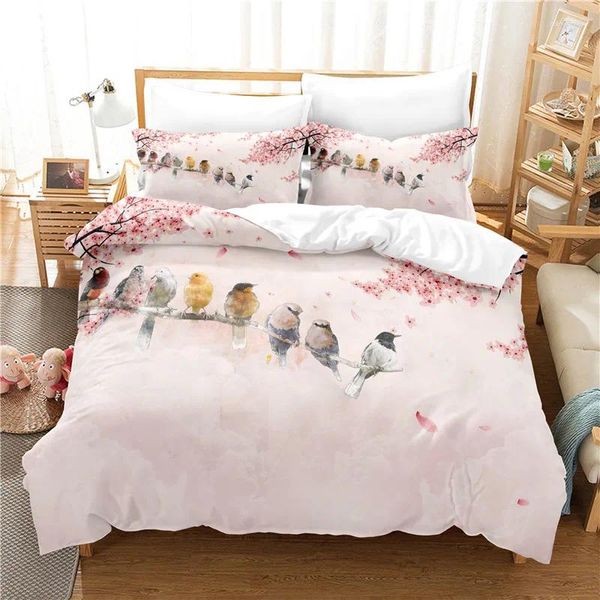 Ensembles de literie Plum Blossom Ensemble pour la chambre à coucher coucher doux Lit Home Comefetable Coup de couette de qualité et taie d'oreiller