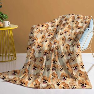 Ensemble de literie Pomeranian Thrown Couverture Dog Fouzzy For Kids Gifts Lovers Ay Cyy Couchés canapé-lit H240522