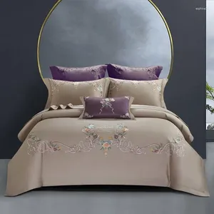 Ensembles de literie premium 600TC Coton égyptien coton doux couette soyeuse coquette de luxe Fleurs de lit de lit botanique