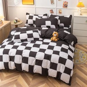 Beddengoedsets Print Home Set Eenvoudig fris Comfortabel dekbedovertrek met laken Dekbedovertrekken Kussenslopen Beddengoed