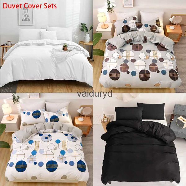 Juegos de cama Juego de cama puro, fundas nórdicas negras con estampado, lino blanco sólido, funda de edredón estilo bohemio europeo, 200x200, 140x200, 220x240vaiduryd