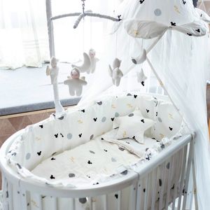 Ensembles de literie Pur coton bébé lit rond lit ovale pur coton lit produit lit circonférence Kit bébé lit produit 12065cm lit circonférence 230309