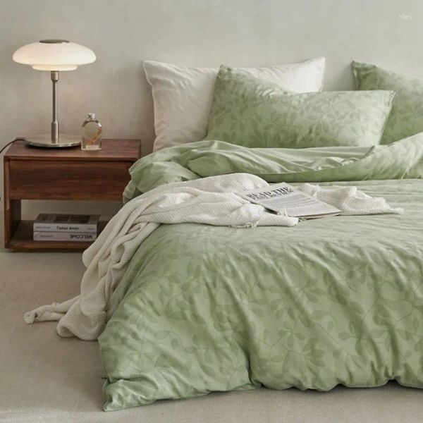 Juntos de ropa de cama Pure Sheet Bed Sheets Dronded Covers Lavado de tres capas yarn Jacquard