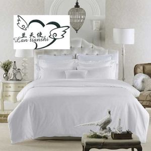 Ensembles de literie Pure White hôtel 5 étoiles ensemble de literie de luxe 60S drap de lit doux en soie de coton égyptien ensemble housse de couette king queen size Taie d'oreiller T200414