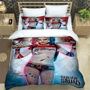 Ensembles de literie Quinn le Clown Polyester 3D Imprimé King Size Imprimé SET DE DUXE DE DELUXE COUPE COUVERTURE