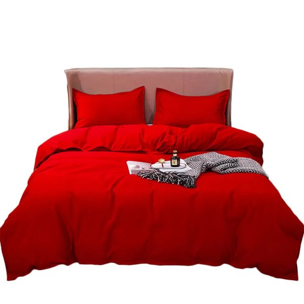 Ensembles de literie Ensemble de housse de couette rouge Twin Full Queen Chambre confortable Microfibre Adultes Linge de lit Couette Couette Literie 231009