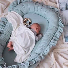 Beddengoedsets Verwijderbaar slapende nest voor babybedwieg met kussenspelen Pladen Cot baby peuter baby Cradle Matras 230317
