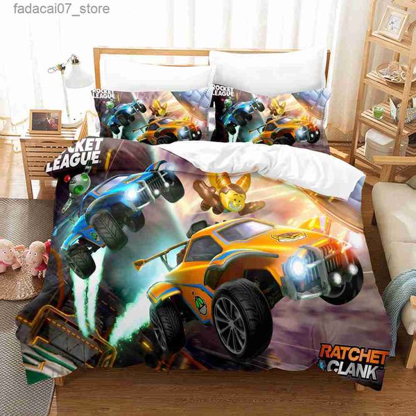 Conjuntos de ropa de cama Rocket League Juego de cama Juego de cama de dibujos animados Colcha individual Twin Full Queen King Size Diseño Juego de cama para automóvil Dormitorio para niños adultos Funda nórdica Q230920