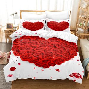 Ensembles de literie Set Soft confortable King King Home Textile Couvre de couette couvercle d'oreiller DekbedOvertrek 200x200 Saint-Valentin