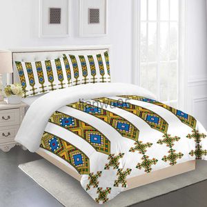 Bedding sets Free Shipping Saba Telet Ethiopian Eritrean King Twin Full Bedding Sets Single Double Bed Duvet Cover Set and 2pcs cover x0822