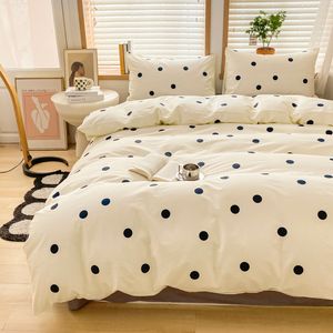 Juegos de cama Juego de funda nórdica para niño y niña Sábana plana Funda de almohada Ropa de cama estética Cama doble suave y cómoda 230801