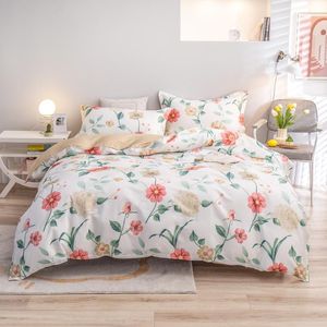 Beddengoedsets ingesteld katoenen materiaal quilt cover king size dekbed afdrukken beddenbladen