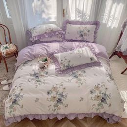 Juegos de ropa de cama conjuntos de algodón vintage princesa impresa