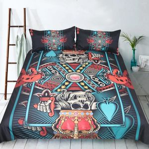 Juego de ropa de cama, funda nórdica con calavera de tela de microfibra, fundas de edredón decorativas para Halloween, funda de cama de invierno, colcha de 2/3 Uds.