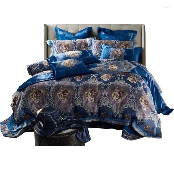Conjuntos de ropa de cama Bordado de seda Set de lujo de alta gama Colchón de sábanas para la cubierta de diez piezas