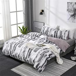 Beddengoedsets Eenvoudig Zwart Wit Print Kingsize Set Queen Plain Chinese Ink Twin Dekbedovertrek 200x230 Dekbedovertrekken Kussen 231101