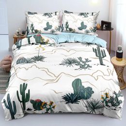 Ensembles de literie Simple Desert Green Cactus Couptime Set Couperon / couverture Double face Twin Quuen King Size Home Textile Fashion Design Fashion Design