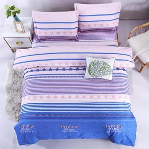 Ensembles de literie Simple Home Textile Housse de couette Douce pour la peau King Blue 4pcs Fille Garçon Taies d'oreiller Draps plats Couette