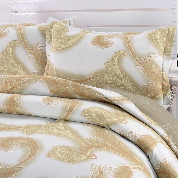 Ensembles de literie SimpleOpulence Linge Ensemble 3pcs lit double jaune motif floral king size taie d'oreiller housse de couette drap de couette