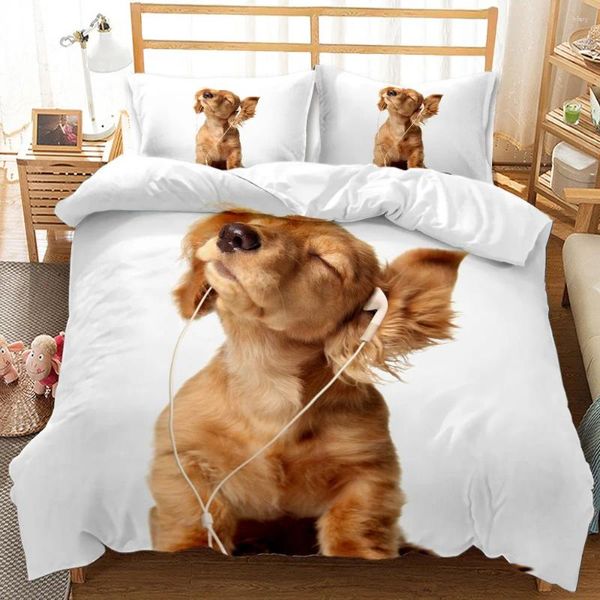 Ensemble de literie Petit golden retrieverbedding set animal chien couverture de couette enfants pour adultes de lit adulte de la maison