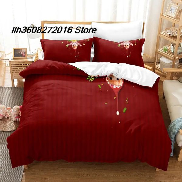 Juegos de ropa de cama Snow Ice Juego de cama de regalo de Navidad Juego de cama individual doble tamaño Queen King Juego de funda nórdica para dormitorio para niños y adultos Sábana de anime 231129