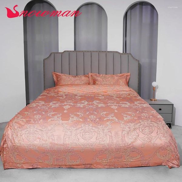 Juegos de ropa de cama Snowman Man 6 PCS Juego Darksalmon Luxury Kit calificado de cama/caja de almohada/cubierta de colchón/cubierta de colchas