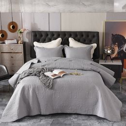 Juegos de cama Colcha de color sólido Manta de costura de alta calidad Cubierta de cama decorativa nórdica de lujo Colcha individual doble tamaño Queen 230802