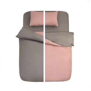 Beddengoed sets massief kleuren quilt cover enkel dubbel dekbed grijs roze king size dekter hoogwaardige huidvriendelijke stof