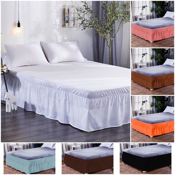 Ensembles de literie solide jupe de lit de couleur pure Style américain ensembles de couvre-lit élastiques King Size produit pour la maison el Cholchas 230615