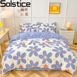 Beddengoed sets Solstice Home Textiel Forest Deer Tropisch dekbedoverkapkussencase Bed Sheet Child Teen Girl Colorful Set 34pcssets 230523