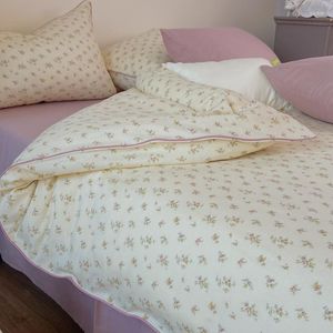 Ensembles de literie printemps belle Floral Boho ensemble coton peau toucher Ultra doux respirant filles femmes housse de couette drap de lit taies d'oreiller