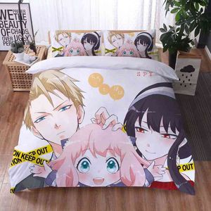 Ensembles de literie Spyfamily simple double pleine reine King Size couette dessin animé housse de lit couette taie d'oreiller 2-3 pièces