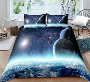 Beddengoed Sets Star Planet 3D Printing Quilt Cover Bed Drie Stuk Set Kinder Slaapkamer Benodigdheden Cartoon Kussensloop