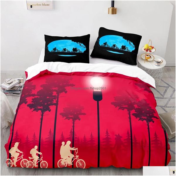 Ensembles de literie Stranger Things Set Single Twin Fl Queen King Size Lit Aldt Kid Chambre 011 230211 Drop Delivery Home Garden Textiles Su Dhjtc