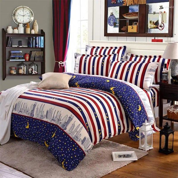 Ensembles de literie Starry Sky Fashion Stripe Coup de couette coquette de coton Coton Home Textile Lips 200x230cm