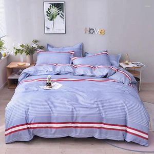 Ensembles de literie Stripe Set King Size Soft Double Quilt Couvercle Simple d'oreiller simple pour le produit ménage simple à la maison