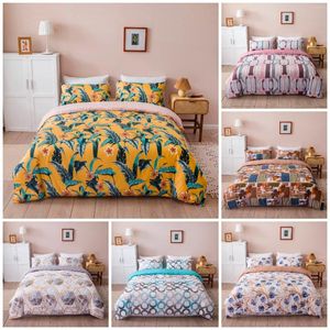 Beddengoed sets stijl bloemen printen polyester set 1 dekbedoverdek 1/2 kussenslopen bed in een zak (n plaat en geen vulling).