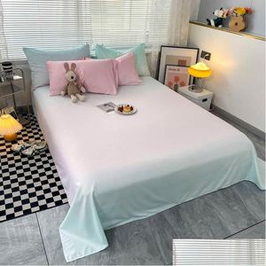 Beddengoedsets Stijl Set vierdelige gradiënt kleurplaat dekbed dekbed ER twin fl super maat drop levering home tuin textiel benodigdheden dhhse