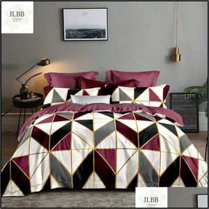 Ensembles de literie Fournitures Accueil Textiles Garden Produits Set Geometry Duvet ER Coulette Luxe 01 # Drop Livraison 2021 WWNCD