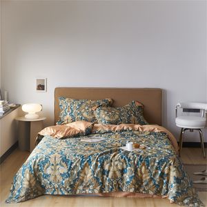 Ensembles de literie Svetanya Bohemian Paisley Feuilles européennes Ensemble de housse de couette Linge de lit en coton égyptien de luxe Queen Size Drap-housse 230727